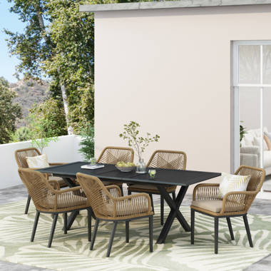 White rectangular discount outdoor dining table